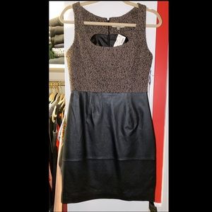 BB DEKOTA leather/tweed dress